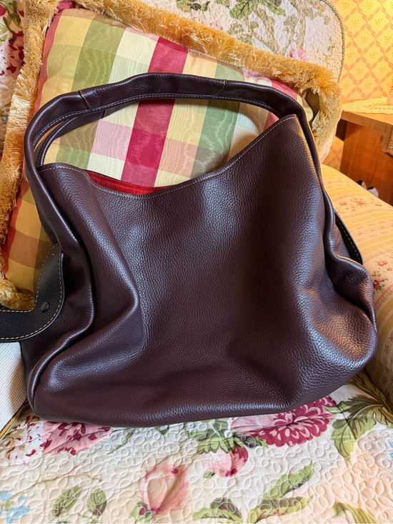 Coach Handbags - Coach vintage hobo dark burgundy leather  suede interior
 removable black bag